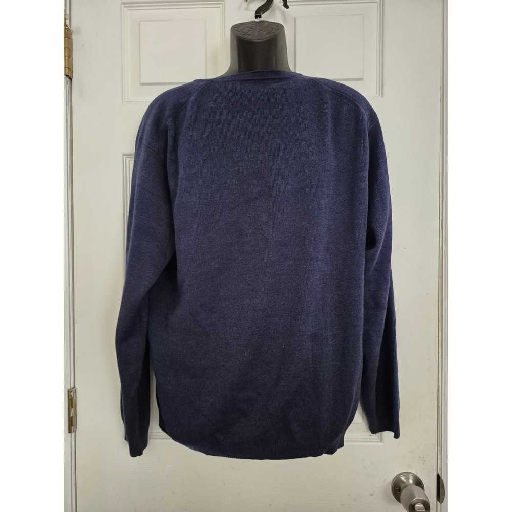 Tommy Bahama Mens Navy Blue Silk Cotton Blend Crew Neck Sweater XL